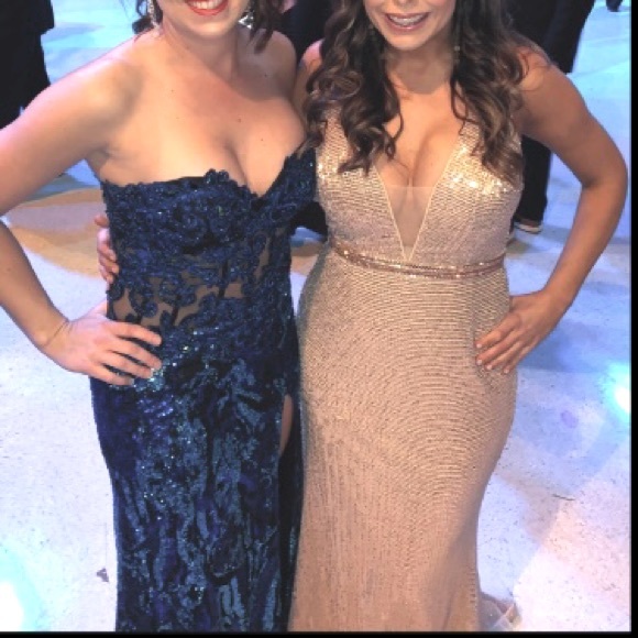 Jovani Deep V Sequin Gown for bridesmaid or prom - Picture 7 of 7